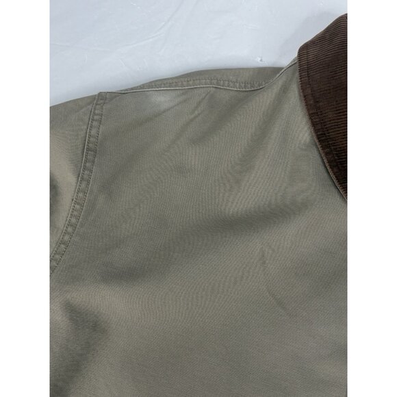LL Bean Lined Barn Coat Mens XXL REG Beige Chore Corduroy Collar Khaki *Read* - Picture 4 of 16